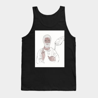 Vaccinated Jesus (white background) Tank Top